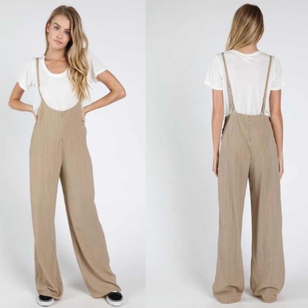 Wild Honey Striped Black Jumpsuit